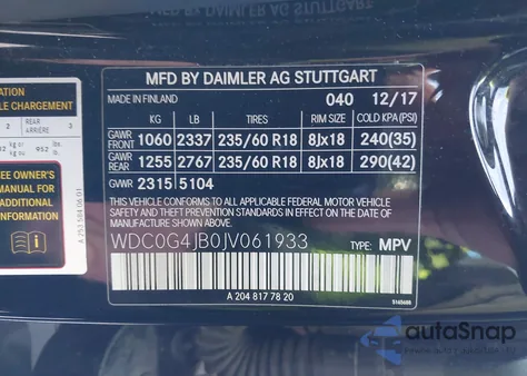 2018 Mercedes-Benz Glc 300 from USA, damaged, VIN WDC0G4JB0JV061933